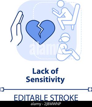 Lack of sensitivity light blue concept icon Stock Vector