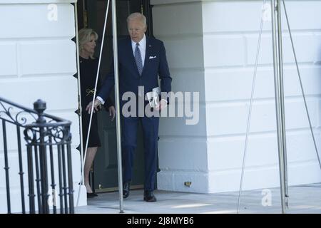 Washington, United States. 17th May, 2022. United States President Joe Biden and first lady Dr. Jill Biden depart the White House in Washington, DC, on May 17, 2022 traveling to Buffalo, New York to meet with families of victims, law enforcement and first responders and community leaders in the aftermath of the recent shooting at the Tops supermarket. Photo by Chris Kleponis/UPI Credit: UPI/Alamy Live News Stock Photo