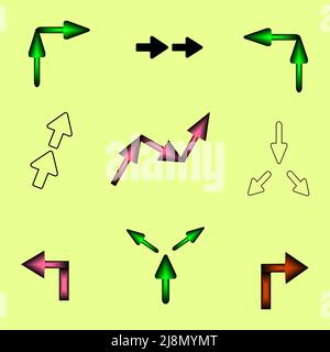 Set of arrow icons internet decoration abstract background vector illustration Stock Vector