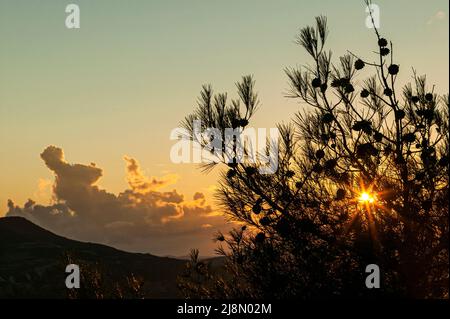 Winter Sunset, Cyprus Stock Photo