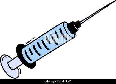 Syringe Medical Symbol Drawing. doodle icon. syringe. vector illustration Stock Vector