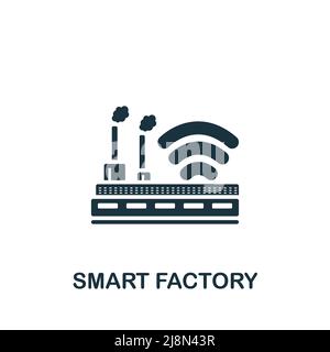 Smart Factory icon. Monochrome simple Industry 4.0 icon for templates, web design and infographics Stock Vector