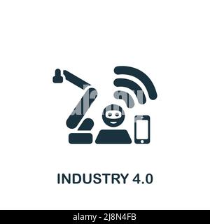 Smart Factory icon. Monochrome simple Industry 4.0 icon for templates ...