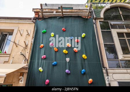 Art in Kapana - The Trap famous art quarter of Plovdiv city, capital of Plovdiv Province in south-central Bulgaria Stock Photo