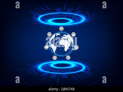 graphics design concept hitech technology network connection future futurist connection communication vector illustration Stock Vector