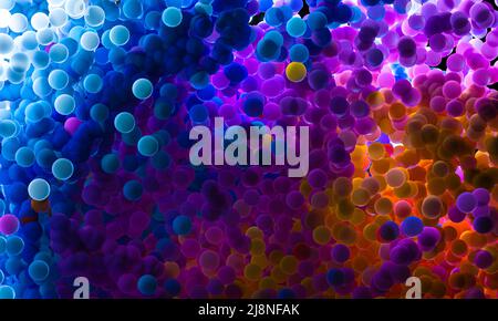 semi transparent spheres of different color. abstract background. 3d render Stock Photo