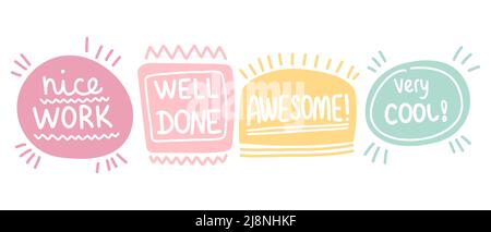 Great job stickers pack Vector illustration Stock Vector Image & Art - Alamy