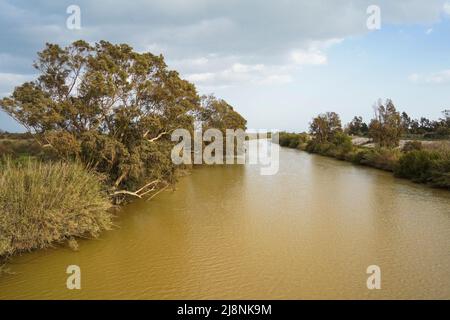 The Gudalhorce river at Natural Park Guadalhorce. Andalusia, Malaga, Spain. Stock Photo