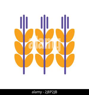 Spikelets and grains of wheat glyph icon. Agriculture sign. Graph symbol for your web site design, logo, app, UI. Vector illustration, EPS10. Stock Vector
