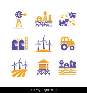 Farm Field glyph vector isolated icon. Agriculture sign. Graph symbol ...