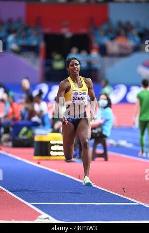Khaddi Sagnia participating in the Belgrade 2022 World Indoor