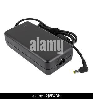 power adapter for a laptop, an accessory for a laptop, a spare for a computer, on a white background Stock Photo