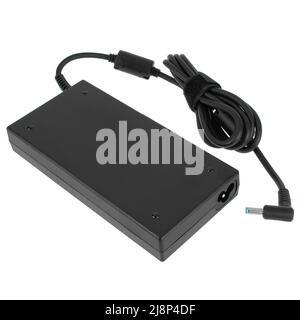 power adapter for a laptop, an accessory for a laptop, a spare for a computer, on a white background Stock Photo