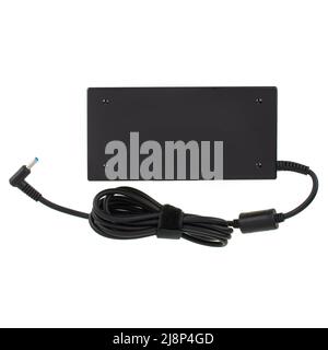 power adapter for a laptop, an accessory for a laptop, a spare for a computer, on a white background Stock Photo