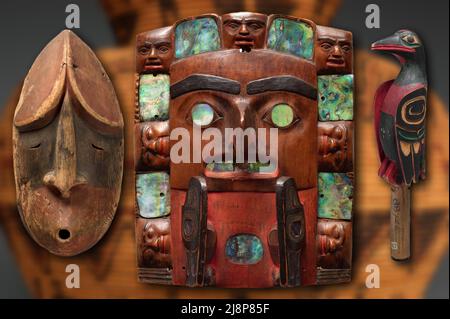 Native American art. Some beautiful multicolored artifacts produced by Native American artisans Stock Photo