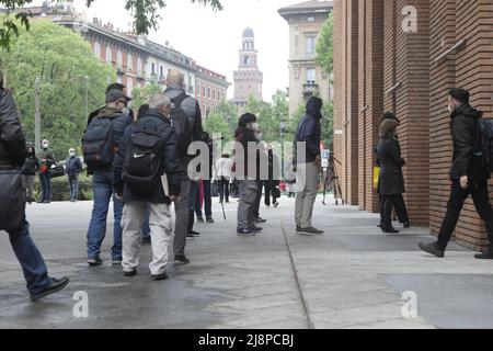 Burial chamber of Italian singer Milva at Teatro Strehler in Milan Featuring: Atmosphere Where: Milan, Italy When: 27 Apr 2021 Credit: Mairo Cinquetti/WENN Stock Photo