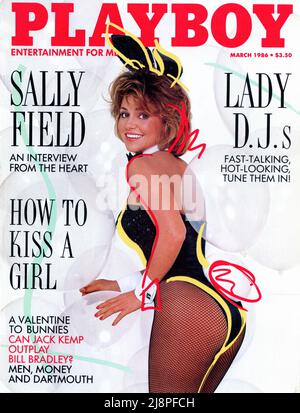 Vintage March 1986 'Playboy' magazine cover, USA Stock Photo