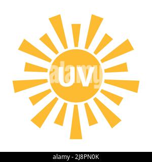 UV radiation icon vector solar ultraviolet light symbol for graphic design, logo, website, social media, mobile app, UI illustration. Stock Vector