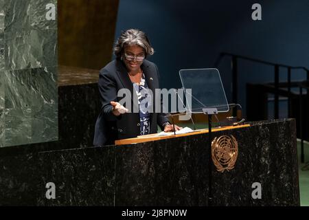 New York, New York, USA. 17th May, 2022. US Ambassador Linda Thomas-Greenfield speaks during Memorial for former United States Secretary of State Madeleine Albright at UN Headquarters (Credit Image: © Lev Radin/Pacific Press via ZUMA Press Wire) Stock Photo