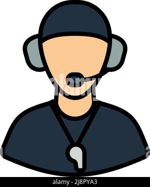 American Football Coach Icon. Editable Outline With Color Fill Design ...