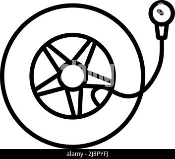 Tire Pressure Gage Icon. Bold outline design with editable stroke width. Vector Illustration. Stock Vector