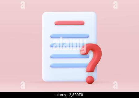 document list with question mark icon Stock Vector