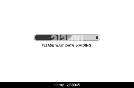 Data loading time waiting bar progress with padlock Stock Vector