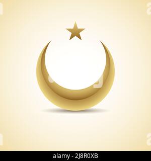 Eid mubarak islamic crescent star Stock Vector