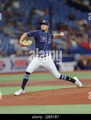 St. Petersburg, FL. USA; Tampa Bay Rays third baseman Isaac Paredes (17)  fields a ball hit to the infield and throws to first for the out during a  ma Stock Photo - Alamy