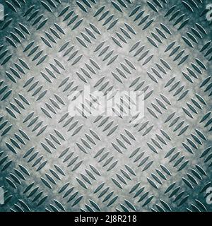 Metal diamond pattern non-skid gray wrap around texture seamless tile. Pattern style of steel floor for background. Pattern style of aluminum floor ba Stock Photo