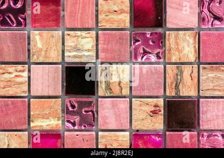 Background of bright mosaic tiles in a bold pattern. Abstract ceramic for print design. White texture. Ceramic floor tiles. Graphic abstract backgroun Stock Photo