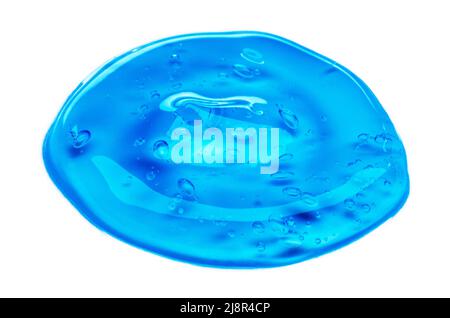 Cream gel transparent cosmetic sample texture with bubbles isolated on white background. Cosmetic cream transparent gel serum texture with micro