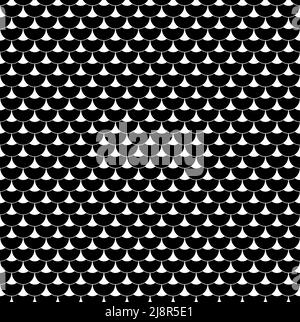 Geometric fish scales seamless pattern. Wavy roof tile. Modern repeating stylish waves lines texture. Stock Vector