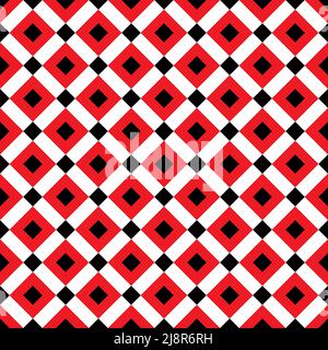 Seamless vector luxury red and black squares repeatable grid texture, vintage rectangle mesh pattern. Stock Vector