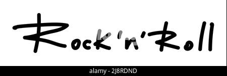 Isolated lettering Rock n Roll. Vector illustration.  Stock Vector