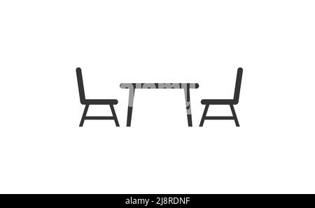 Reserve cafe or hotel icon with table and chair Stock Vector