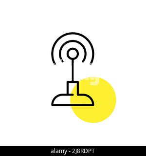 Beacon showing location. Pixel perfect line art icon Stock Vector