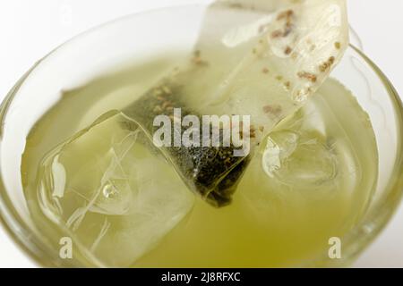 green tea on a white background Stock Photo