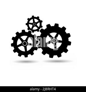 A set of three interlocking gears in vector format. Stock Vector