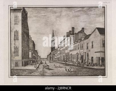 Murray Street 1822 The iconography of Manhattan Island, 1498-1909 compiled from original sources and illustrated by photo-intaglio reproductions of important maps, plans, views, and documents in public and private collections - Volume 3 by Isaac Newton Phelps Stokes, Publisher New York : Robert H. Dodd 1918 Stock Photo