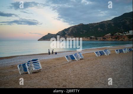 Beautiful Albir (L´Albir) beach at sunset, Alicante, Spain Stock Photo