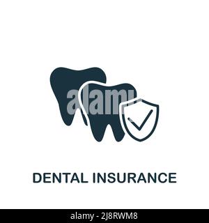 Dental Insurance icon. Monochrome simple Insurance icon for templates, web design and infographics Stock Vector
