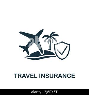 Travel Insurance icon. Monochrome simple Insurance icon for templates, web design and infographics Stock Vector