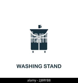 Washing Stand icon. Monochrome simple Interior Furniture icon for templates, web design and infographics Stock Vector