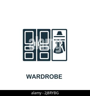 Wardrobe icon. Monochrome simple Interior Furniture icon for templates, web design and infographics Stock Vector