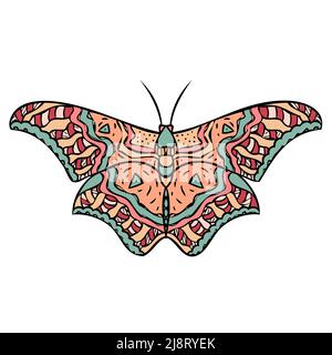 Colorful butterfly. Hand drawn isolated vector illustration.  Stock Vector