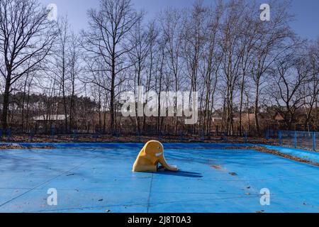 Old swimming pool for kids in Nowa Deba town in Tarnobrzeg County located in Subcarpathian Voivodeship of Poland Stock Photo