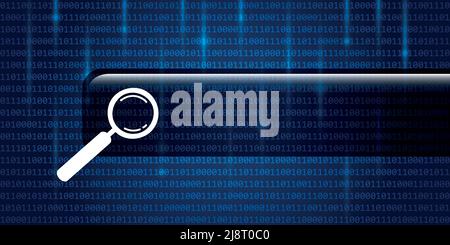 web online search blue digital background with binary code Stock Vector