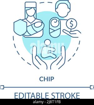 CHIP turquoise concept icon Stock Vector