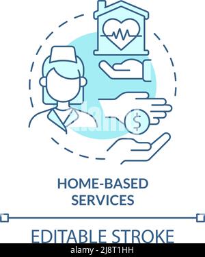 Home based services turquoise concept icon Stock Vector
